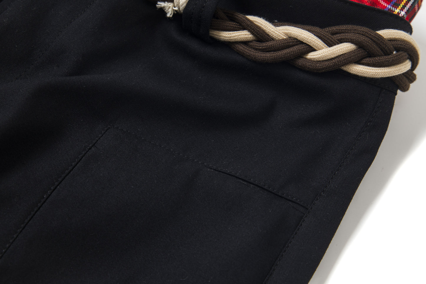 Plaid Waist Detail | Cargo Pants - Santo 