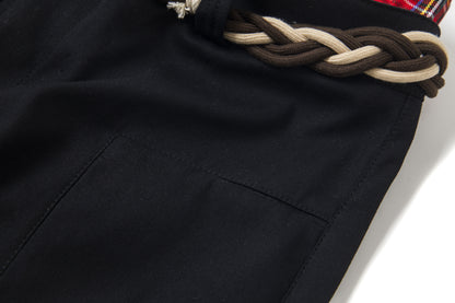 Plaid Waist Detail | Cargo Pants - Santo 