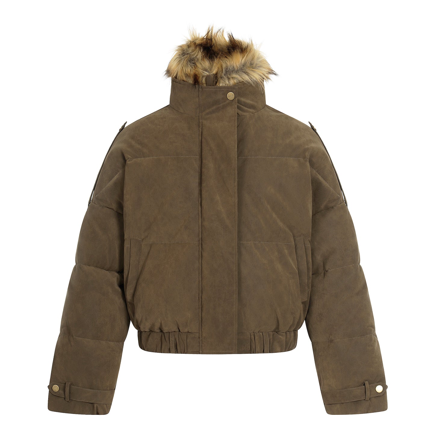 Nordic Trail | Faux Suede Puffer with Fur Lining