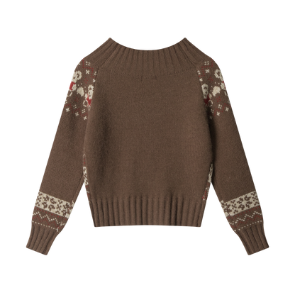 Kitten Knit | Fair Isle Cropped Sweater - Santo 