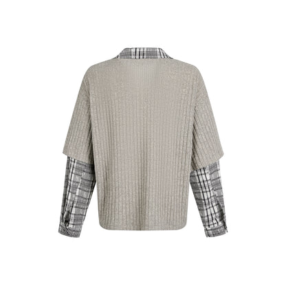 Vintage Plaid Teddy | V-Neck Sweatshirt - Santo 