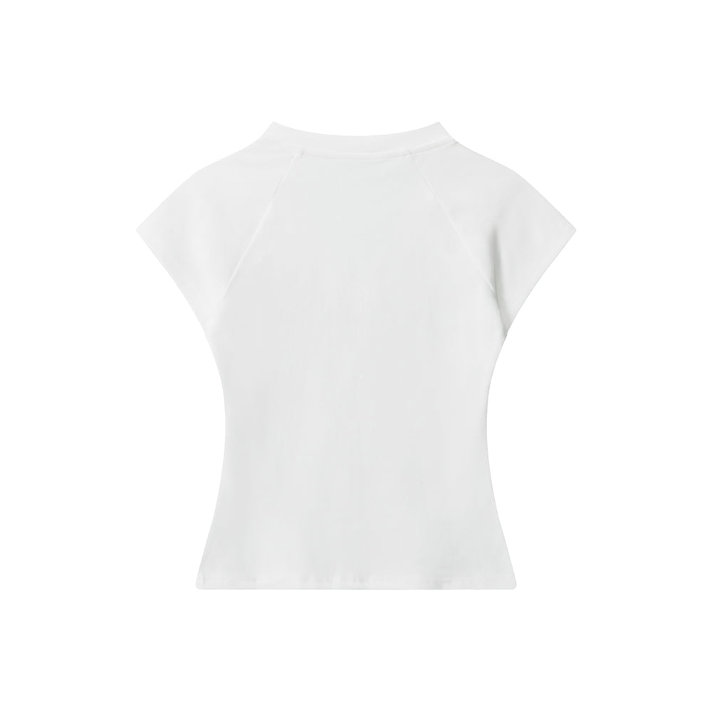 Faded Hug | V-Neck Soft Focus Tee - Santo 