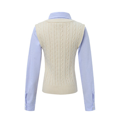 Layer Knit | Preppy Shirt Vest Combo
