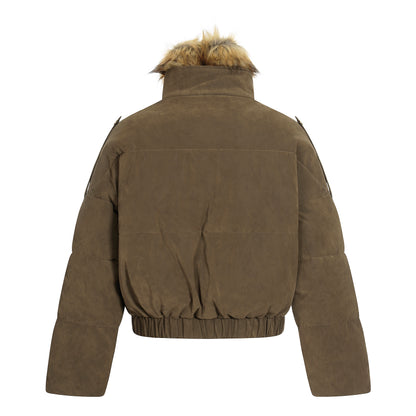 Nordic Trail | Faux Suede Puffer with Fur Lining