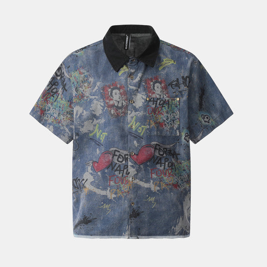 Vintage Graffiti | Denim Shirt - Santo 