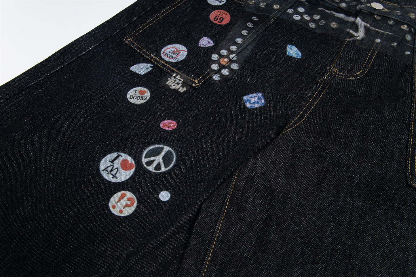 Studded Patchwork | Denim Jeans - Santo 