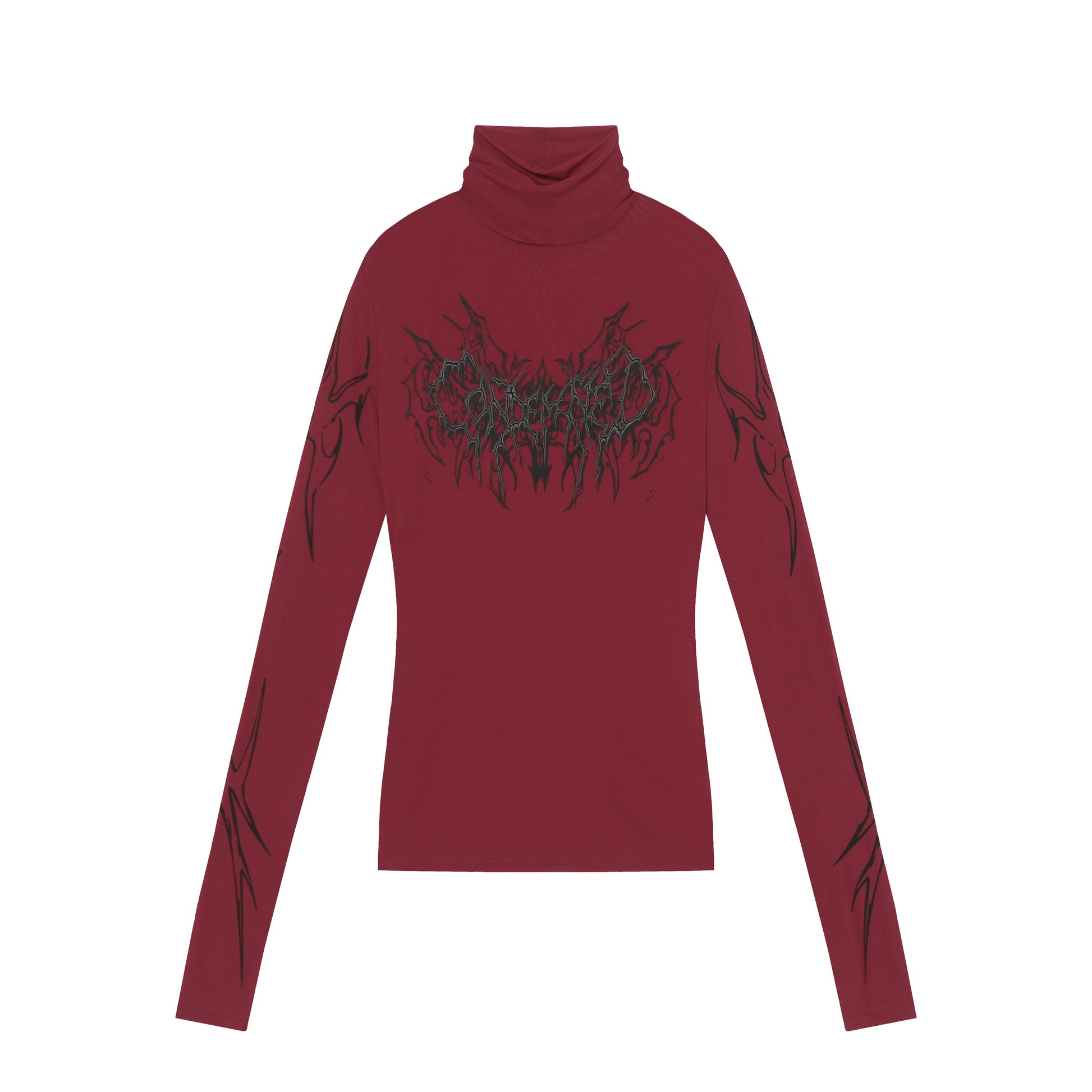 Streetwear Gothic Print | Turtleneck Sweatshirt - Santo 