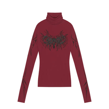 Streetwear Gothic Print | Turtleneck Sweatshirt - Santo 