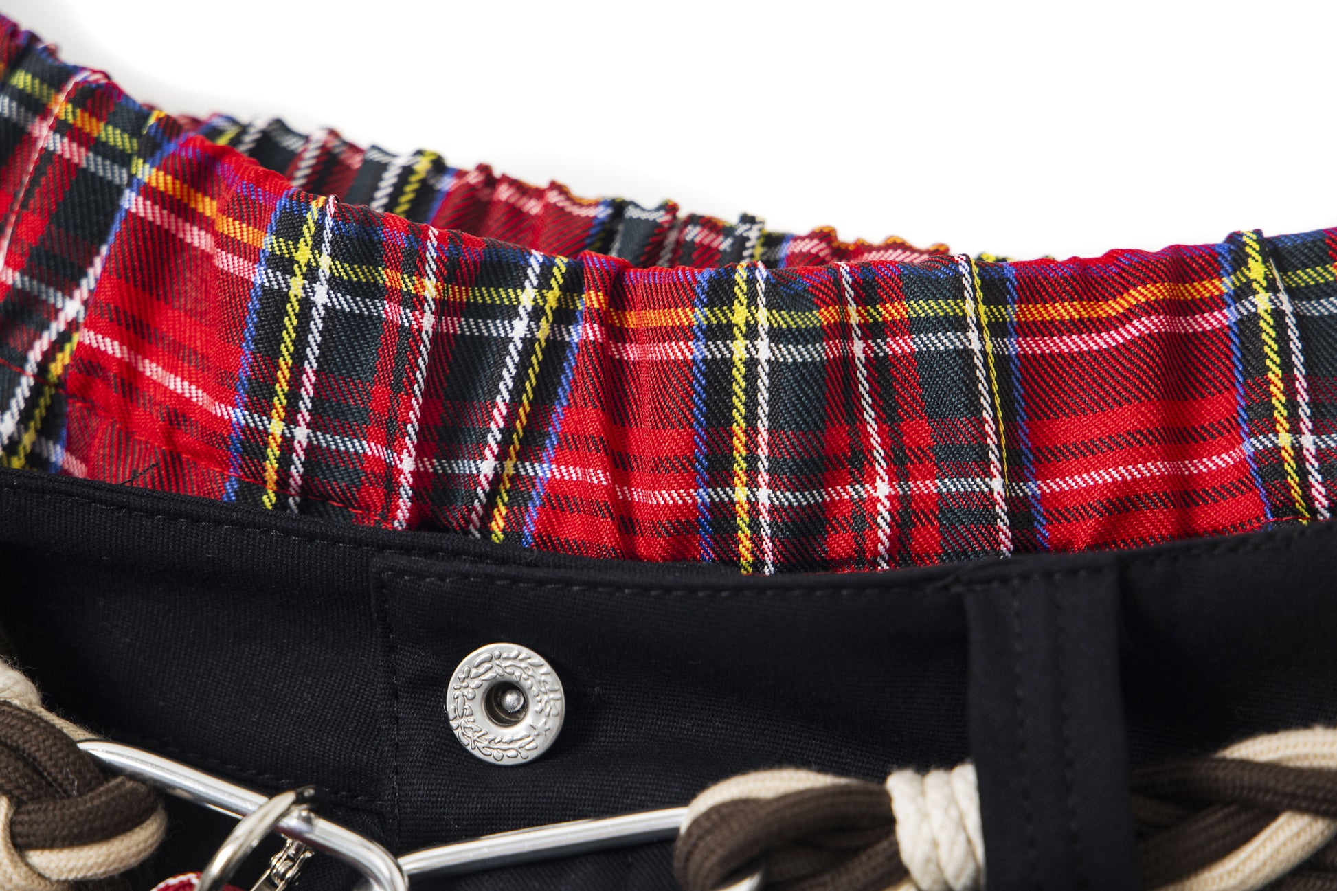 Plaid Waist Detail | Cargo Pants - Santo 