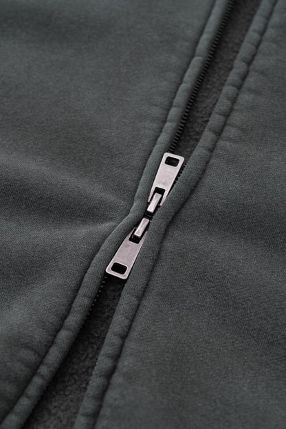 Structured Panel | Baggy Zip-Up Hoodie - Santo 