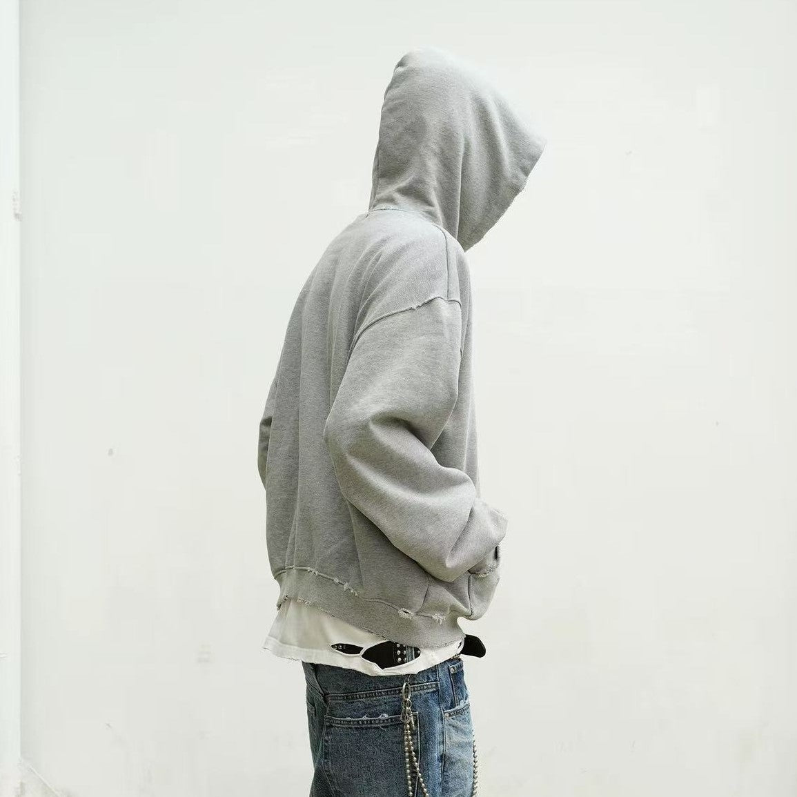 Gothic Text | Distressed Hoodie - Santo 