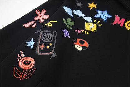 Graffiti Cartoon Print | Pullover Hoodie - Santo 