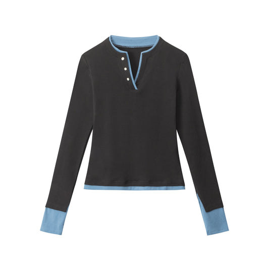 CONTRAST EDGE | Color-Trim Henley Duo