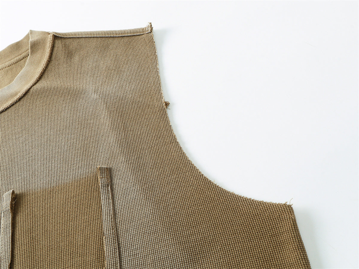 Midnight Utility | Sleeveless Pocket Knit Top - Santo 