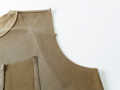 Midnight Utility | Sleeveless Pocket Knit Top - Santo 