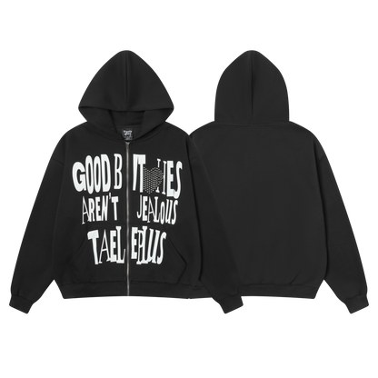 Rhinestone Heart | Zip-Up Hoodie - Santo 