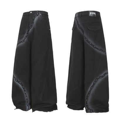 Chain Print | Baggy Jeans - Santo 