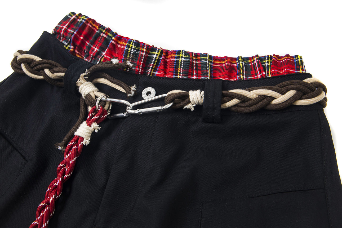 Plaid Waist Detail | Cargo Pants - Santo 
