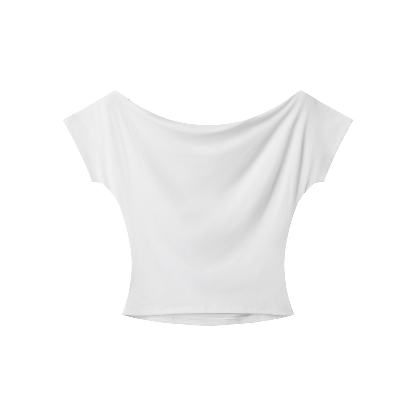 Chain Drape | Asymmetrical Shoulder Tee - Santo 