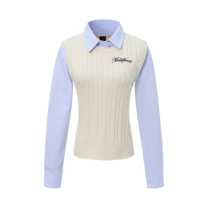 Layer Knit | Preppy Shirt Vest Combo