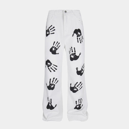 Handprint Graphic | White Street Jeans - Santo 