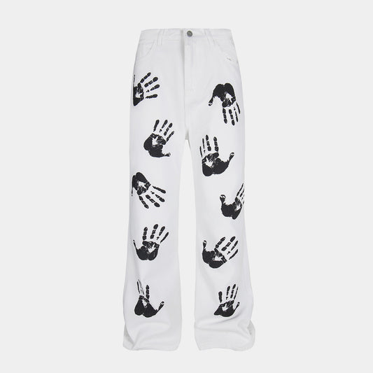 Handprint Graphic | White Street Jeans - Santo 