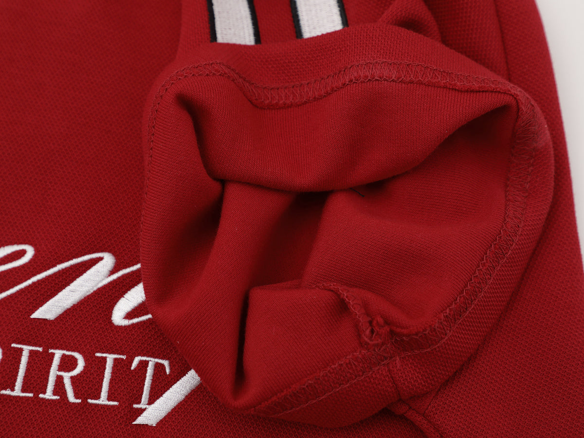 Contrast Collar Soccer Polo Shirt in red stitching detail