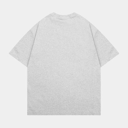 Star Cat Print Oversized T-shirt in grey back