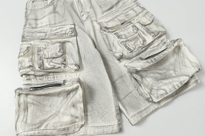 Multi-Pocket | Washed Cargo Shorts - Santo 