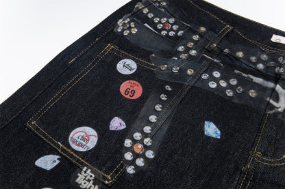 Studded Patchwork | Denim Jeans - Santo 