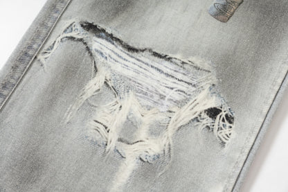 Plaid Waist Doll Print | Distressed Jeans - Santo 