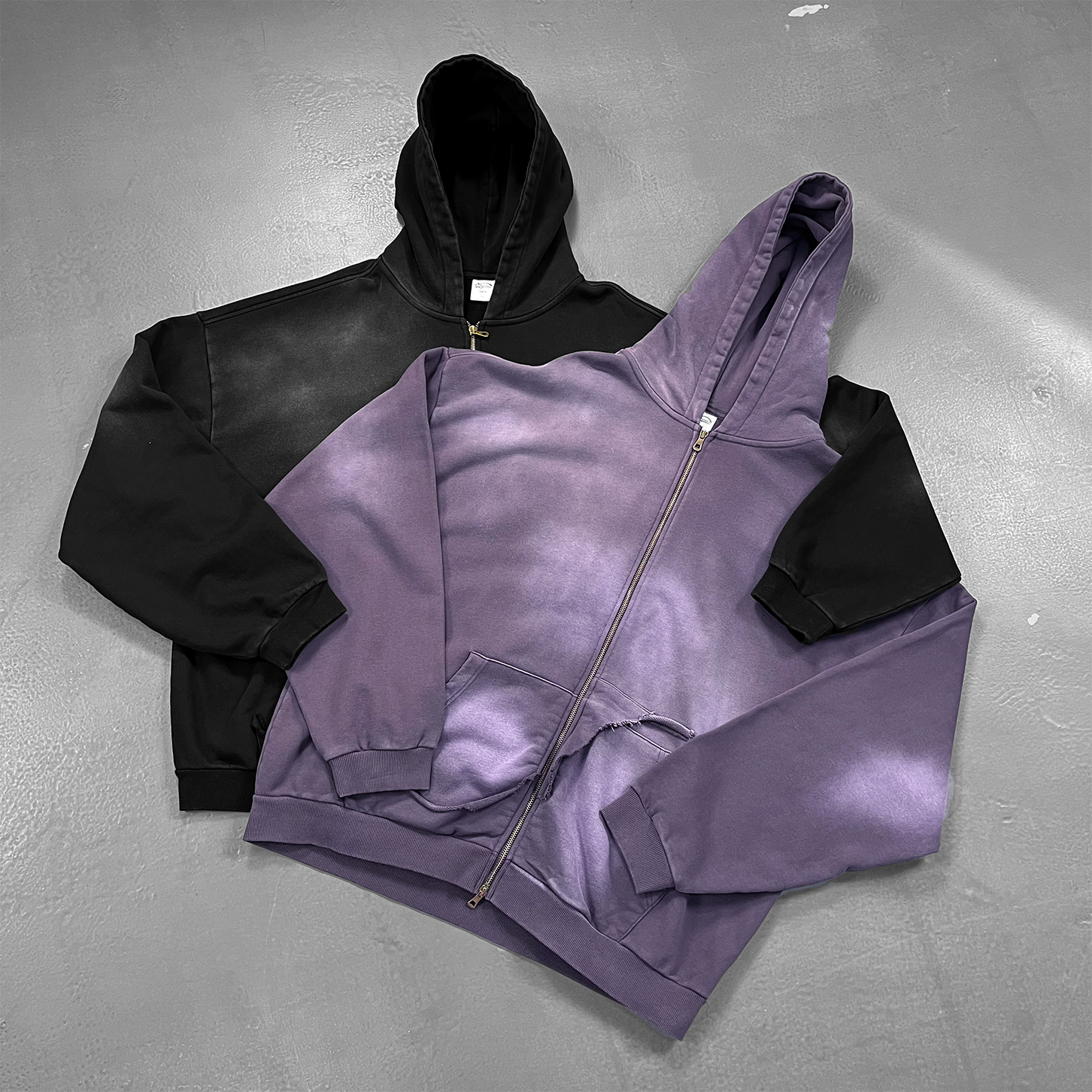 Washed Distressed | Zip-Up Hoodie - Santo 