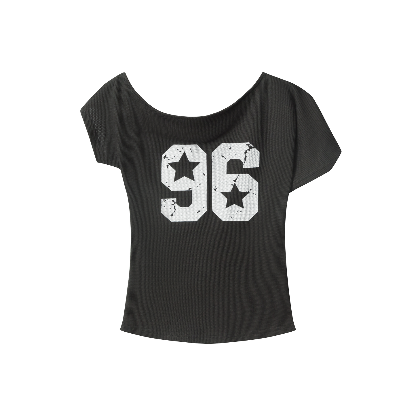Varsity Star | Off-Shoulder Graphic Tee - Santo 