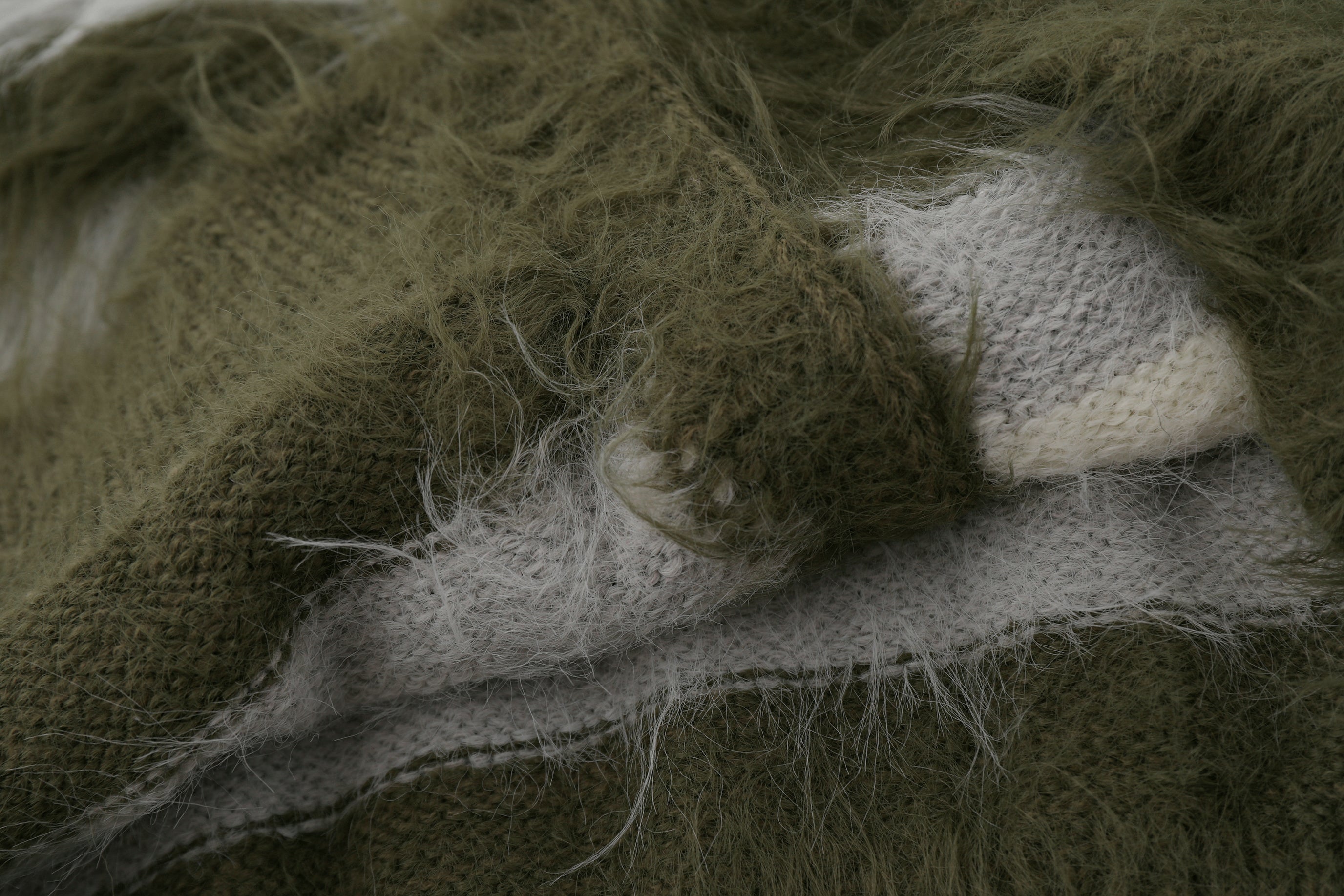 Furry Line | Striped Button-Up Fluffy Cardigan