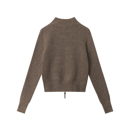 Center Cross | Grunge Wool Zip-Up Sweater