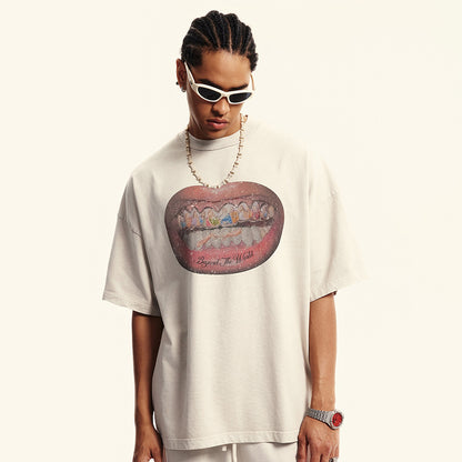 Mouth Graphic Print | Hip Hop T-Shirt - Santo 
