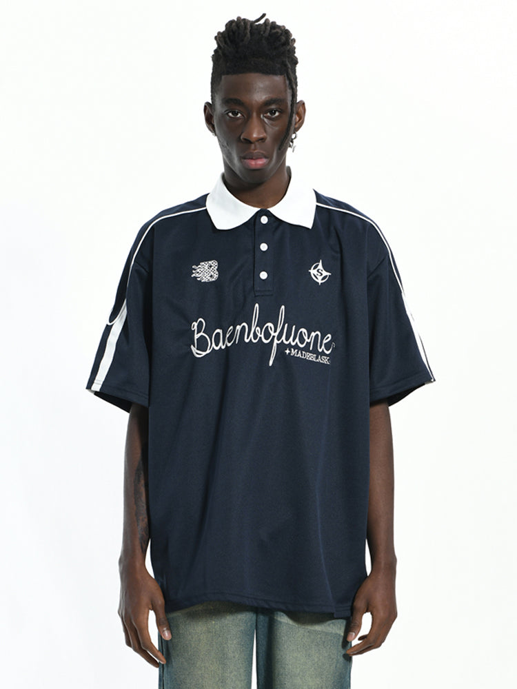 "Vintage Embroidery Patchwork" Polo T Shirt - Santo 