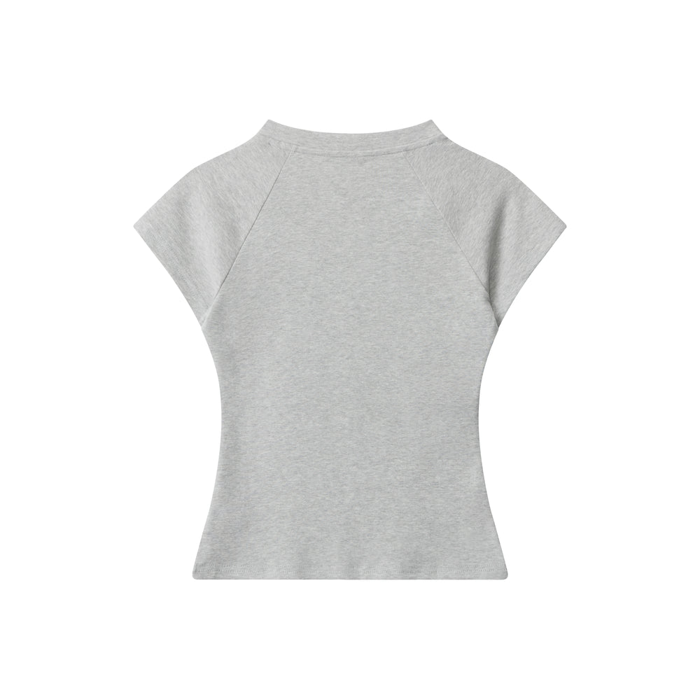 Faded Hug | V-Neck Soft Focus Tee - Santo 