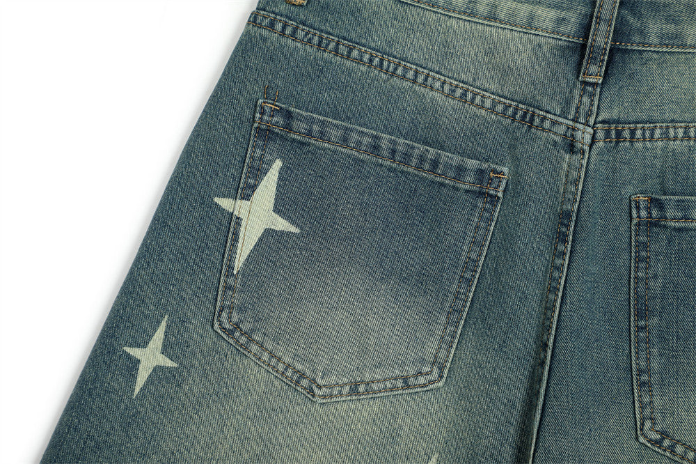 Pantaloncini di jeans con stampa a stelle Starlight | Streetwear