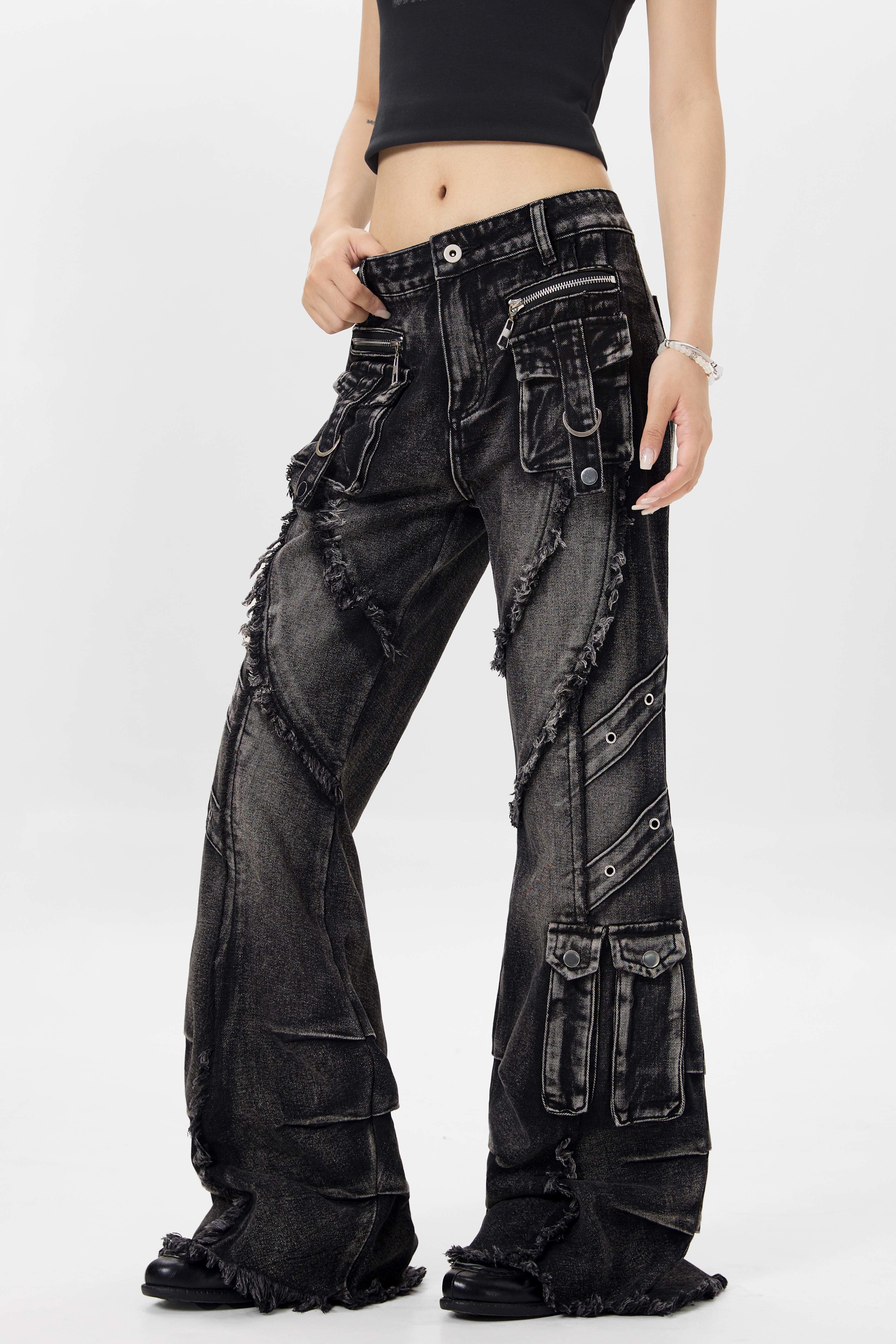 Rebel Stitch | Flare Jeans with Panel Details