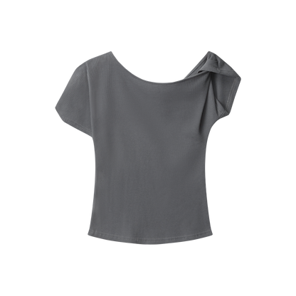 Varsity Star | Off-Shoulder Graphic Tee - Santo 