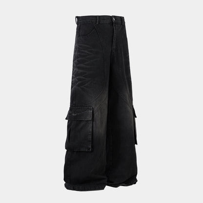 Distressed Multi-Pocket | Washed Jeans - Santo 