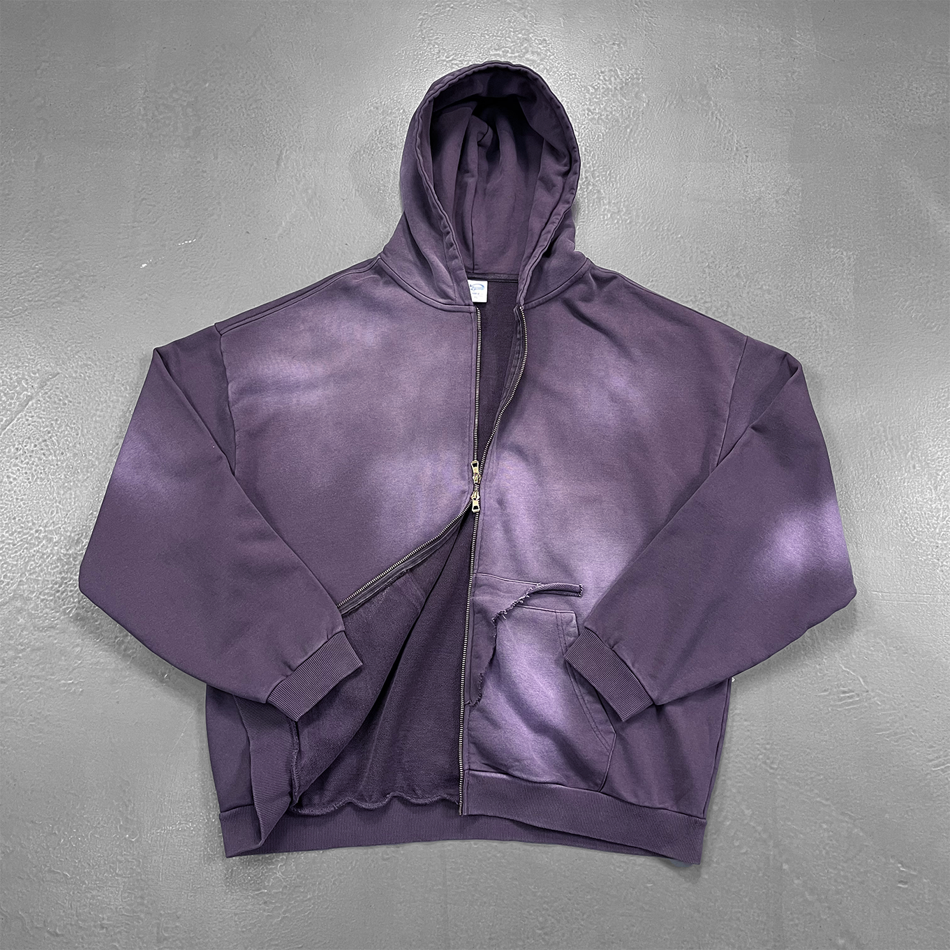 Washed Distressed | Zip-Up Hoodie - Santo 