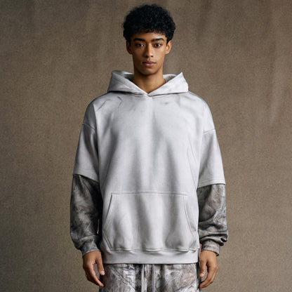 Frosted Camo Sleeve | Oversized Hoodie - Santo 
