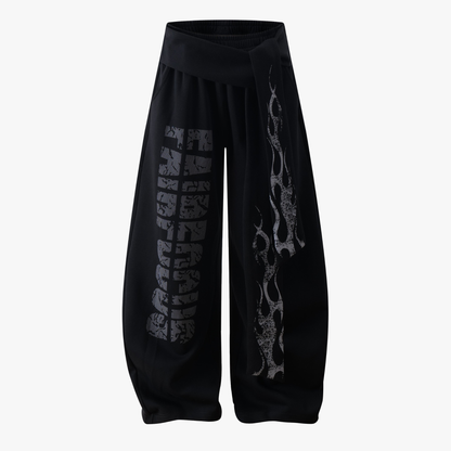 Dark Street Letter Flame Sweatpants