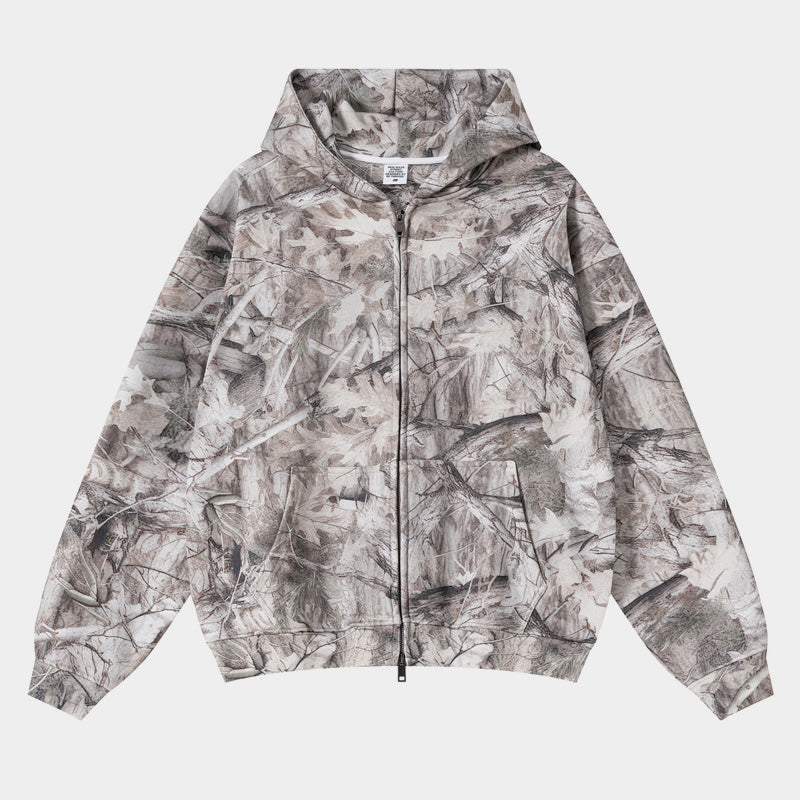 Forest Camo | Oversized Zip-Up Hoodie - Santo 