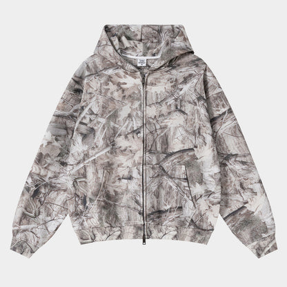 Forest Camo | Oversized Zip-Up Hoodie - Santo 