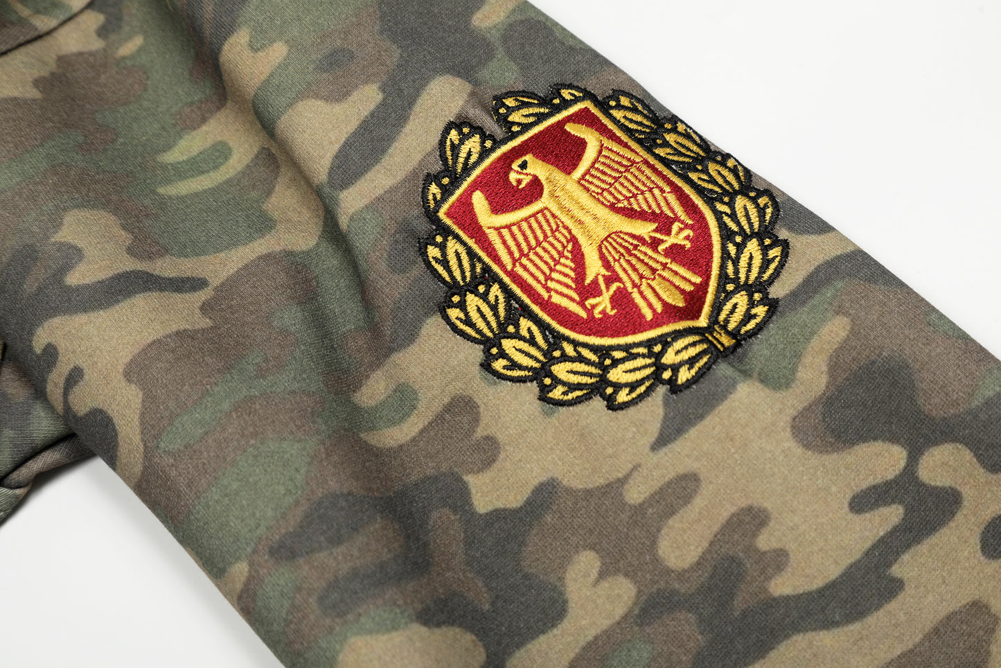 Camo Varsity Patch | Zip Up Hoodie - Santo 