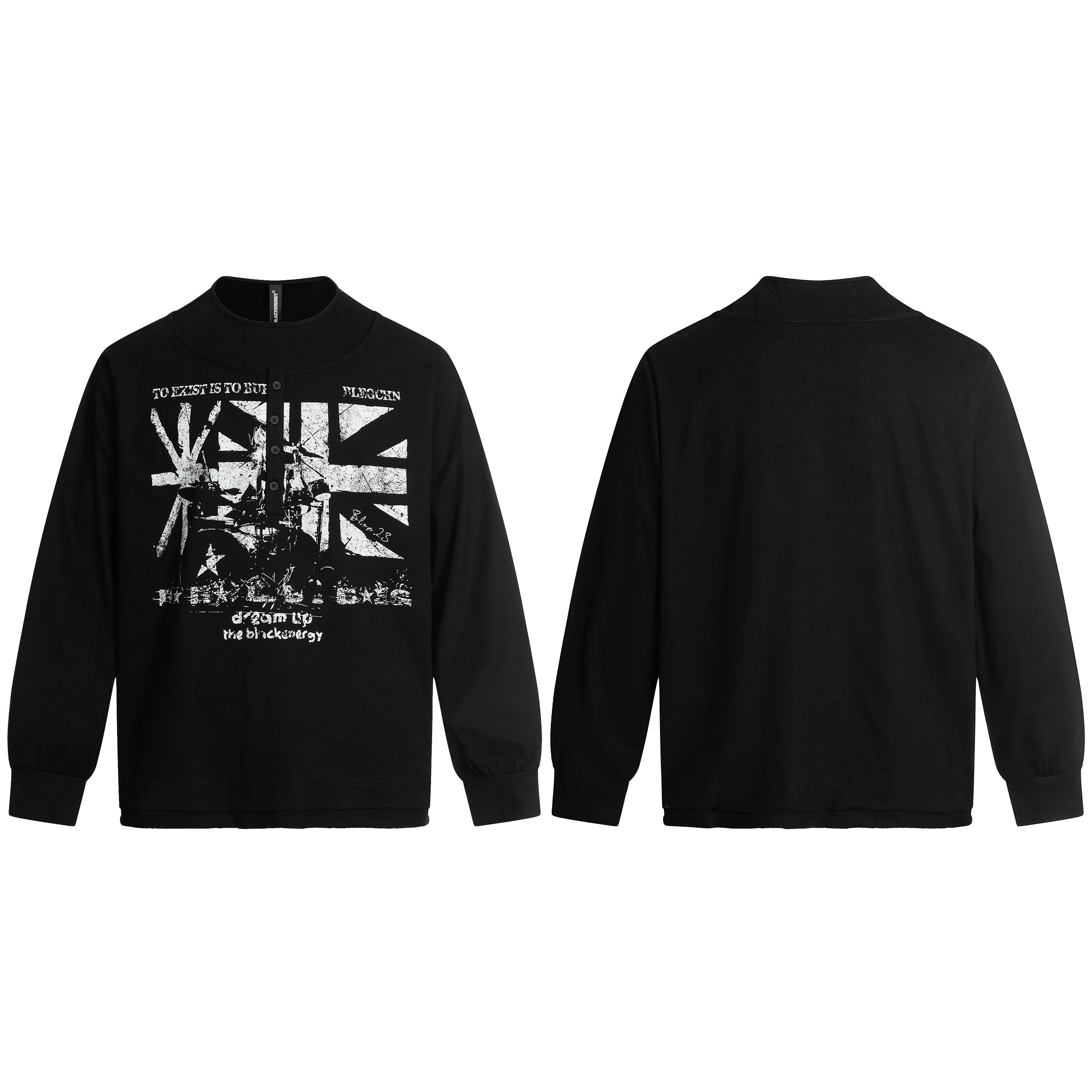 Punk Flag Art | Button Sweatshirt