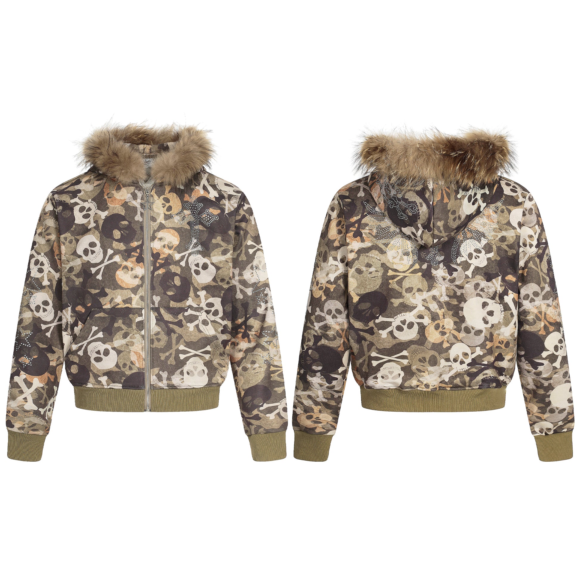 Streetwear Style | Skull Print Fur Jacket - Santo 
